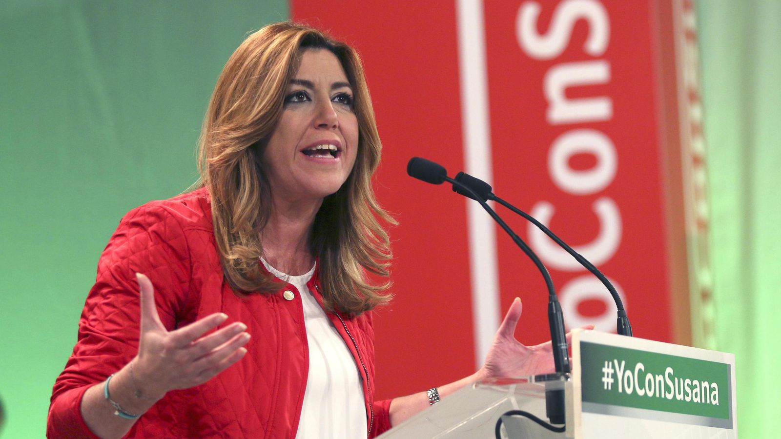 Foto: Susana Díaz, durante el acto de apertura de campaña de las elecciones andaluzas celebrado ayer por la noche en Andalucía. EFE