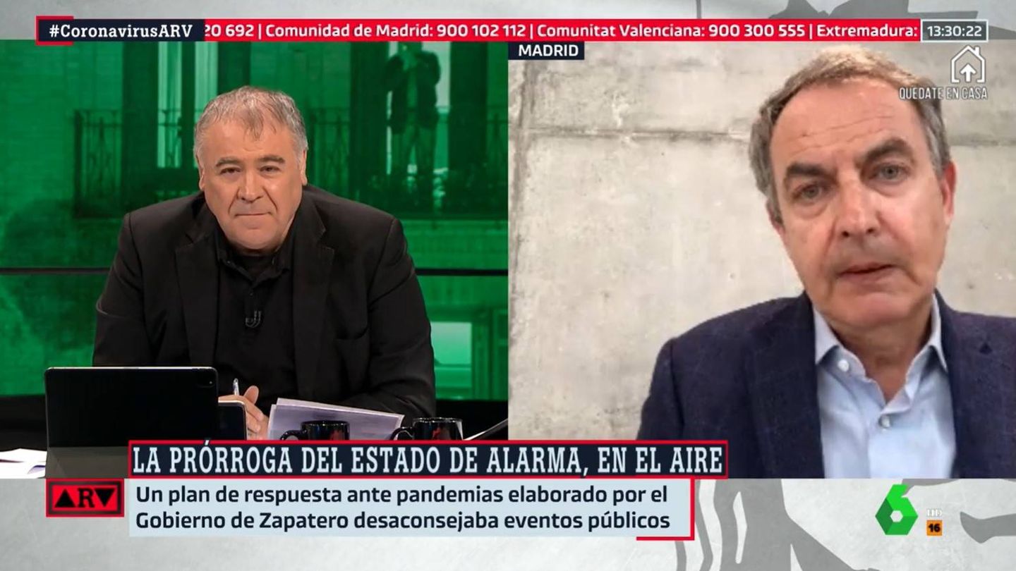 Antonio García Ferreras y José Luis Rodríguez Zapatero. (Atresmedia)