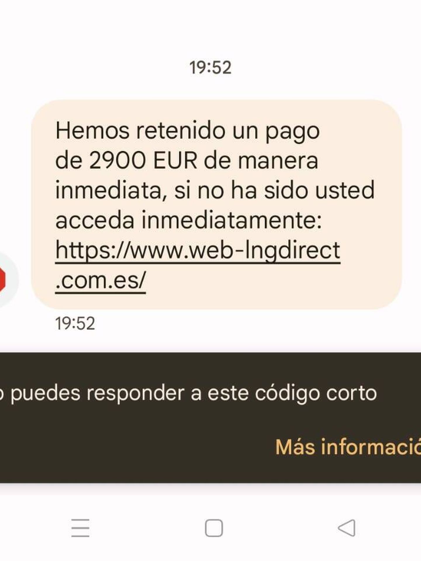 Este es el mensaje de 'phishing' que suplanta la identidad de ING España