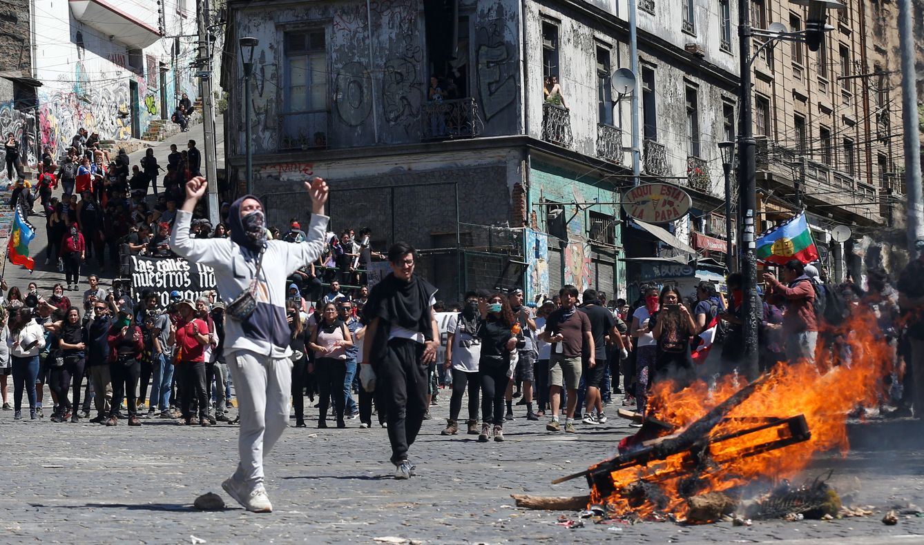 Imagen de una de las protestas en Valparaíso. (Reuters)