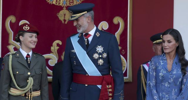 Los Reyes y la Princesa de Asturias, el pasado 12 de octubre. (CP)