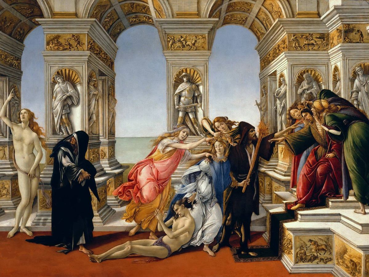 Foto: 'La calumnia', de Sandro Botticelli. 1494. Galería de los Uffizi, Florencia.