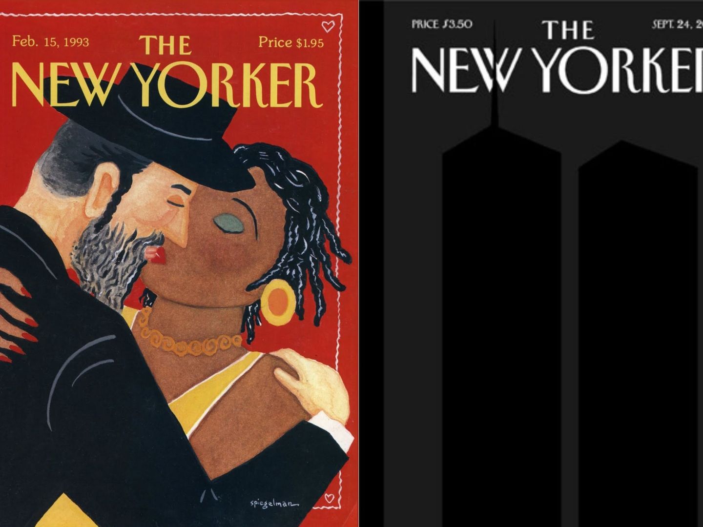 Dos de las portadas más icónicas de Spiegelman en 'The New Yorker'