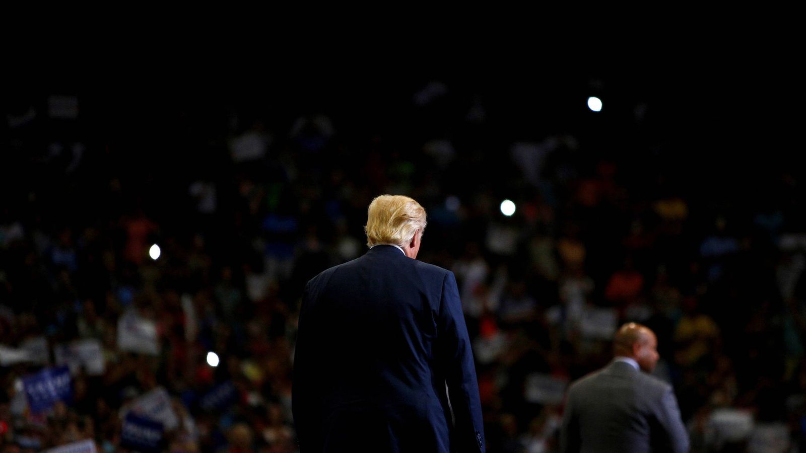 Foto: El candidato republicano Donald Trump durante un acto de campaña en Jacksonville, Florida (Reuters).