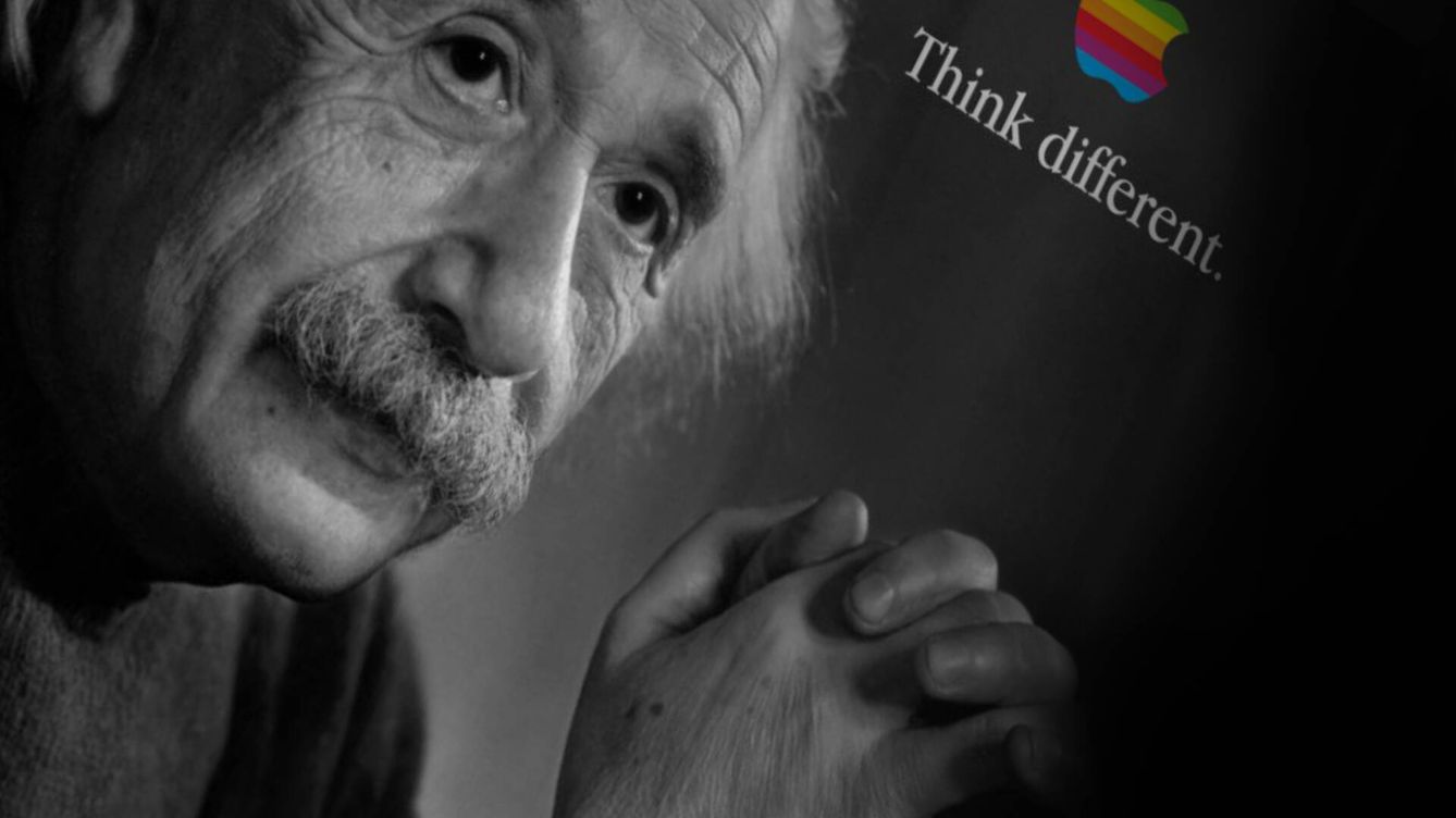Foto: Einstein en la campaña de 'Think Different'. (Apple)