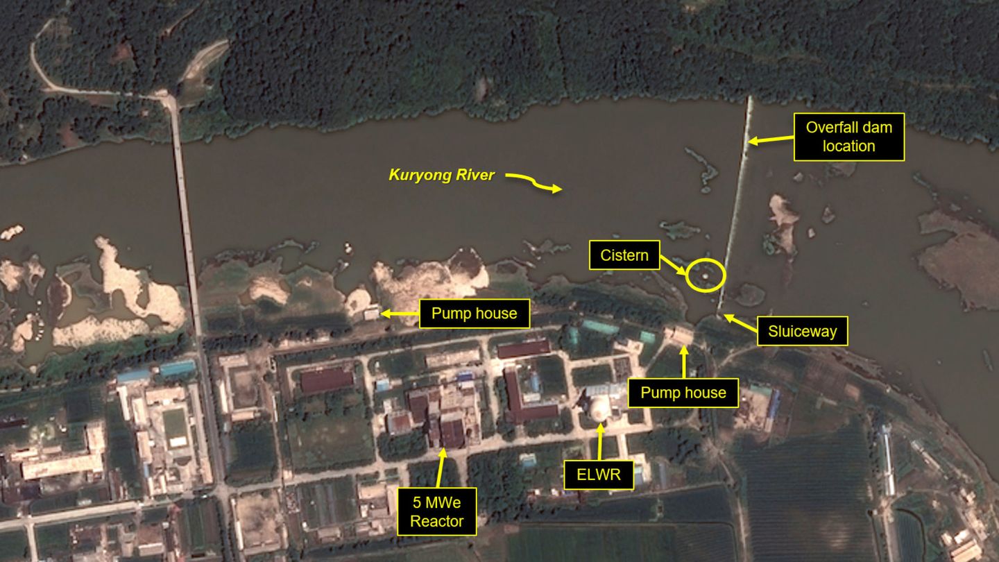 Vista del centro de Investigación Científica Nuclear de Yongbyon en julio de 2020. (Airbus Defence & Space and 38 North Pleiades)
