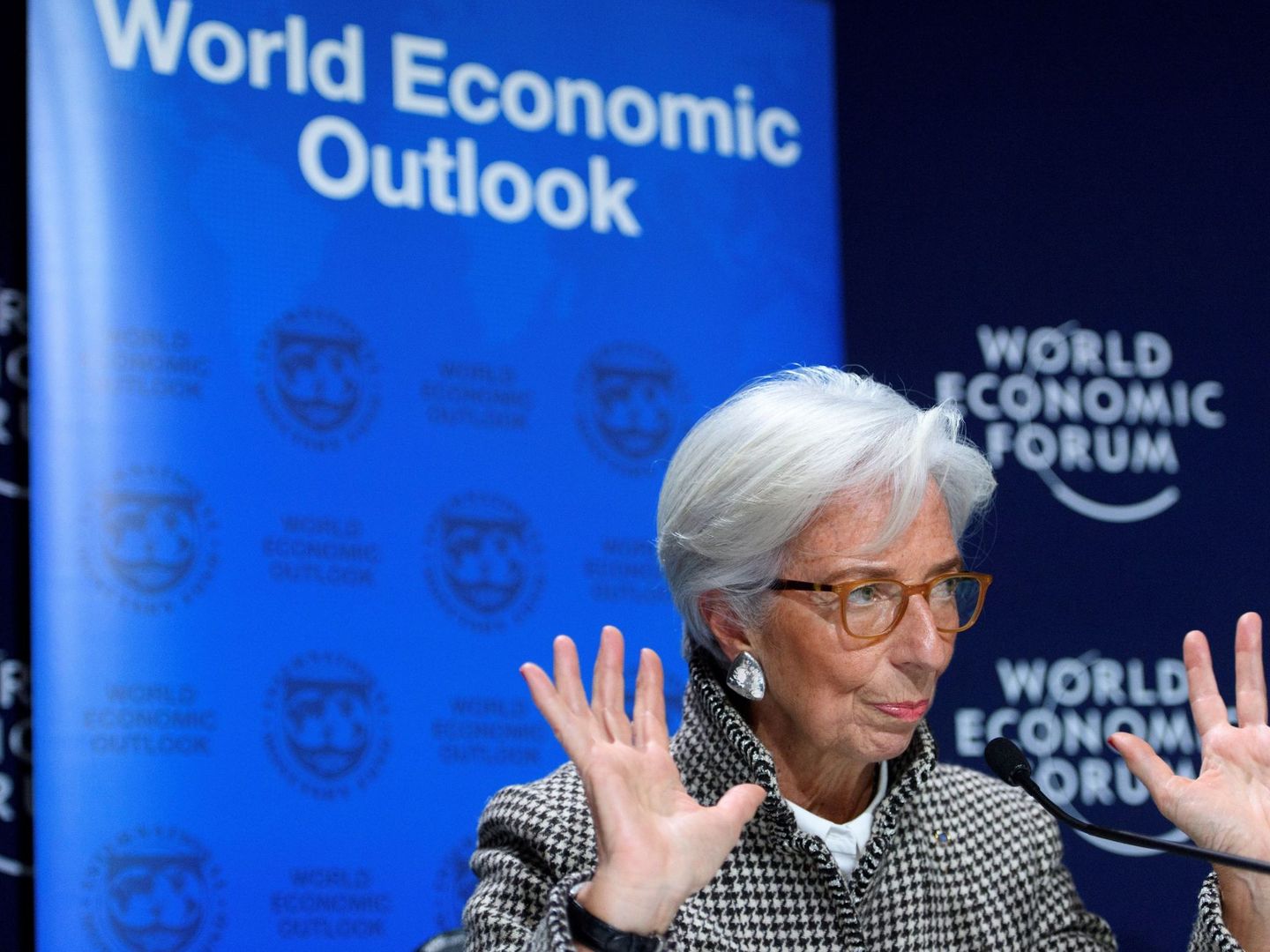 La directora gerente del Fondo Monetario Internacional (FMI), Christine Lagarde, en Davos. (EFE)