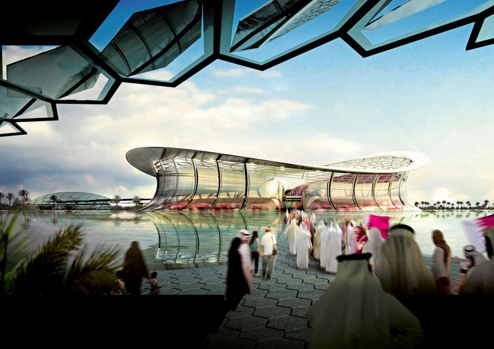 Foto: Vista del proyecto del estadio Icónico de Lusail, donde se celebraría la final del Mundial 2022 (Efe).