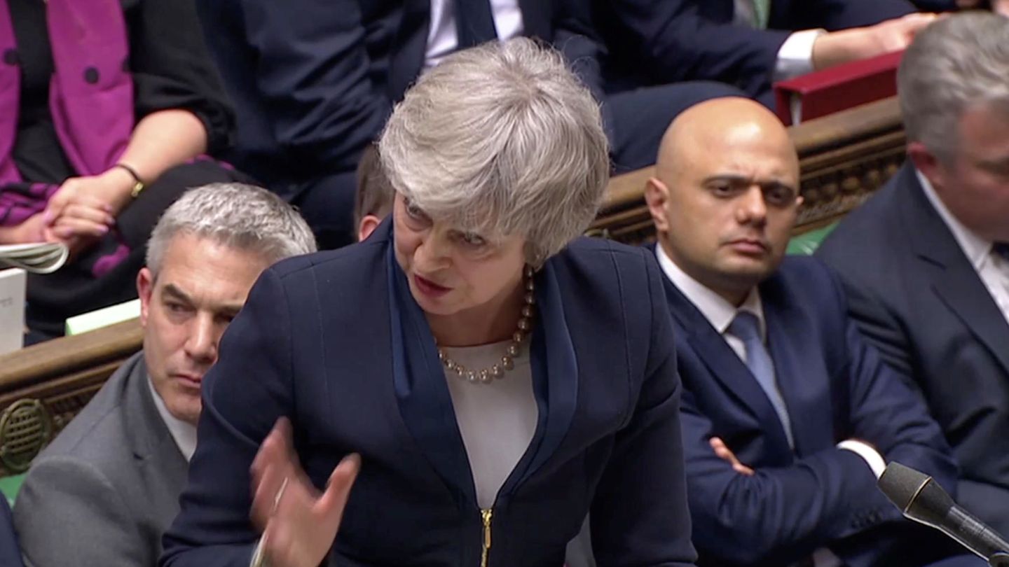Theresa May durante su intervención en Westminster. (Reuters)