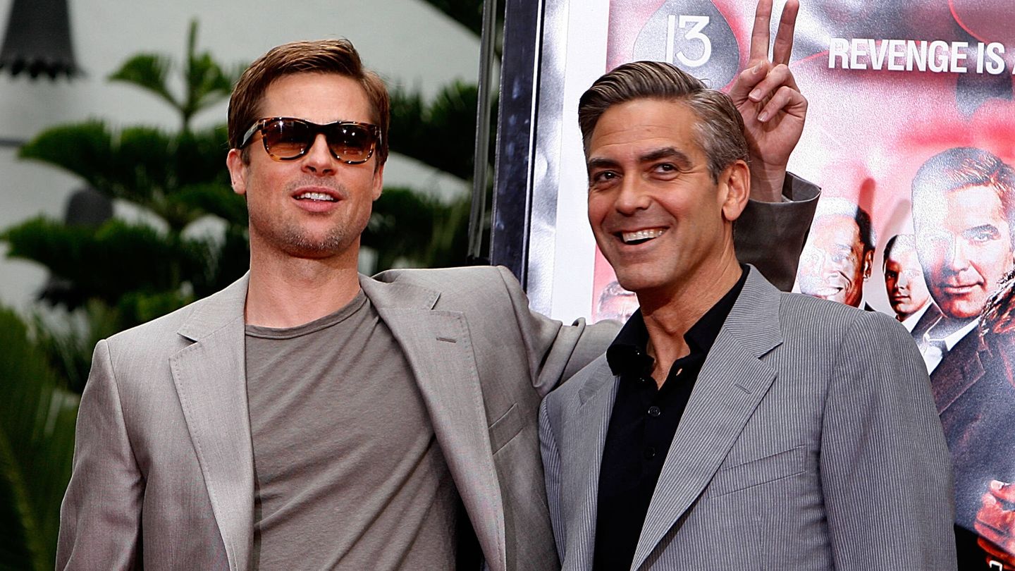 Brad Pitt y George Clooney. (Getty)