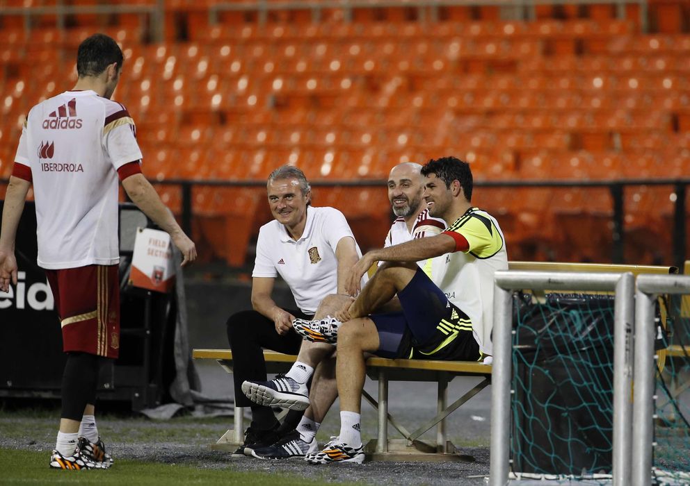 Foto: Diego Costa, en un entrenamiento con España (Foto: Valentina Lizard).