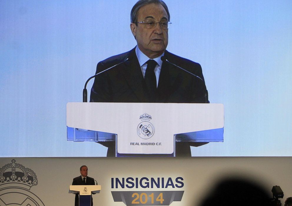 Foto: El presidente del Real Madrid, Florentino Pérez, durante su intervención (Efe).