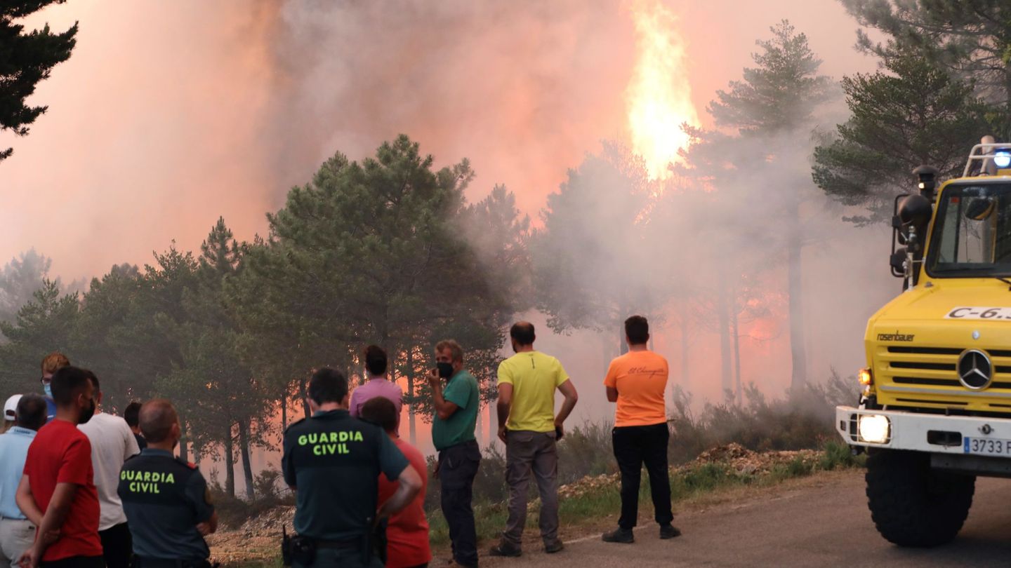 magen del incendio forestal en el término municipal de Serradilla del Arroyo, al suroeste de la provincia de Salamanca. (EFE)