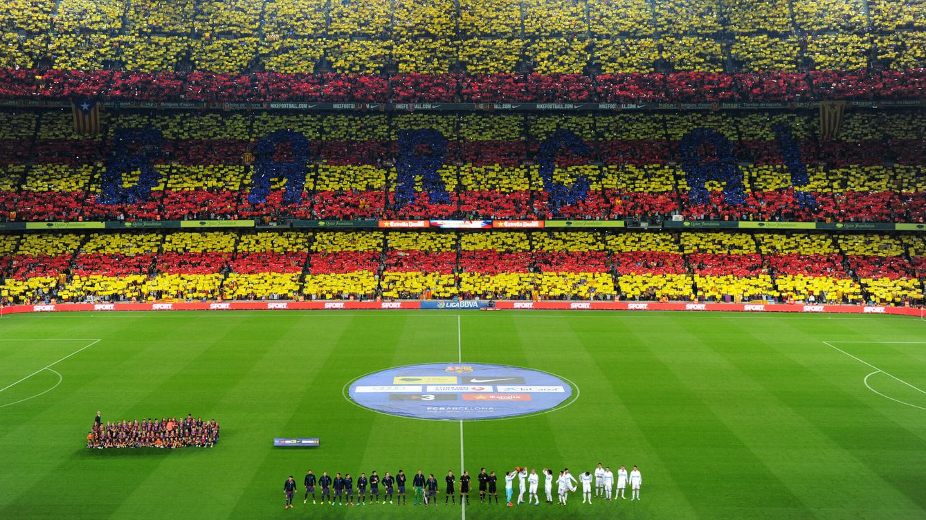 Foto: El Camp Nou, engalonado para un Clásico. (Getty Images/Jasper Juinen))