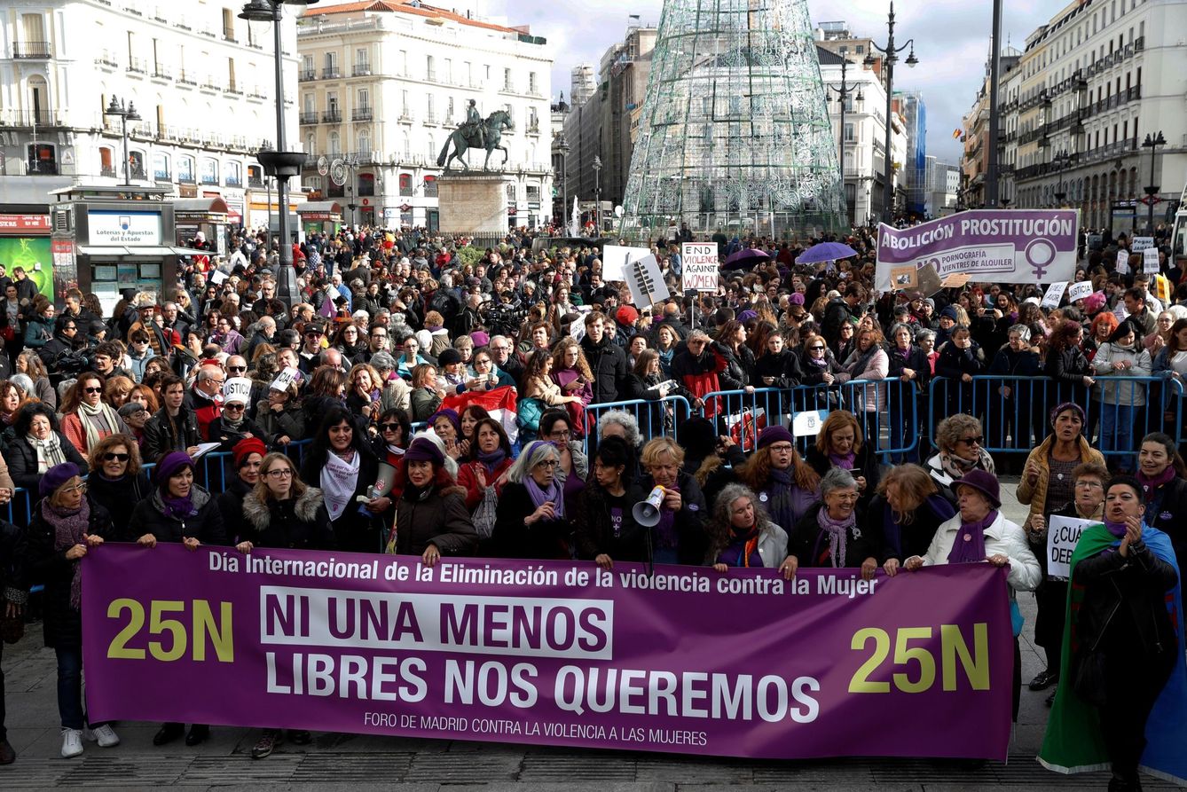 Manifestación contra la violencia contra la mujer en Madrid. (EFE)