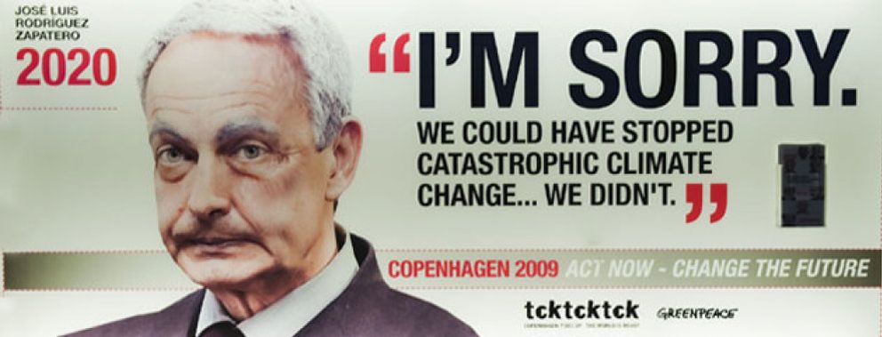 Foto: Greenpeace envejece a los líderes mundiales en una acción publicitaria en el aeropuerto de Copenhague