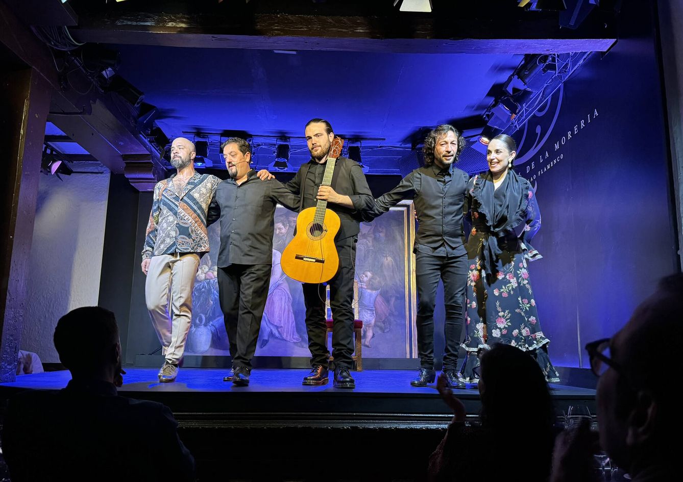 Espectáculo en el Corral de la Morería: Nino de los Reyes, Enrique Piculabe, Joni Jiménez, Miguel Lavy y Paula Comitre. (Rafael Ansón)