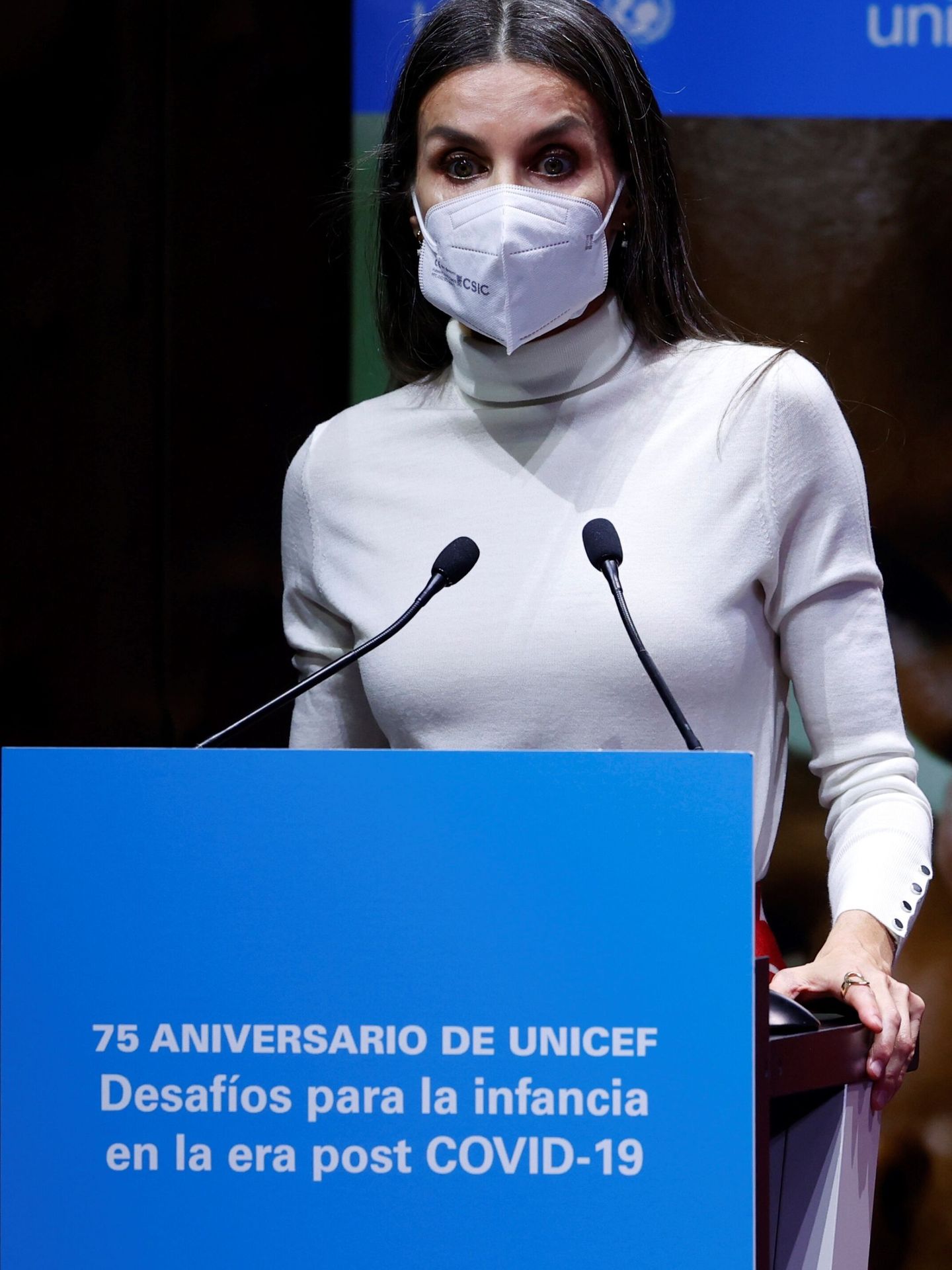 Doña Letizia, en el 70 aniversario de Unicef. (EFE/JJ Guillén)