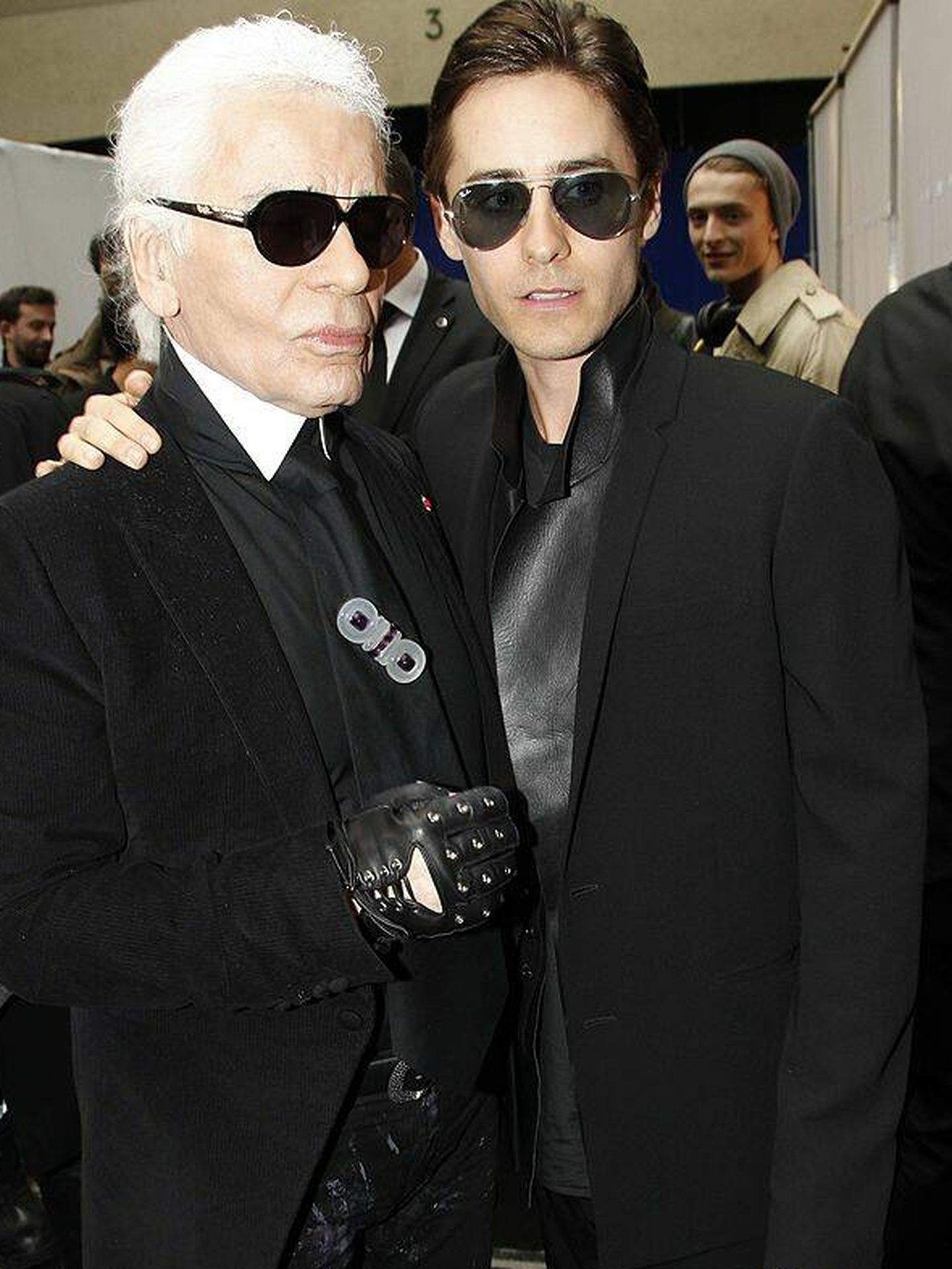 Karl Lagerfeld y Jared Leto, en 2013. (Getty/Michel Dufour)