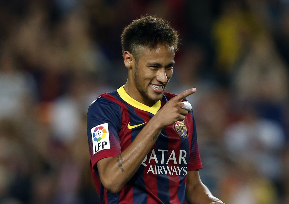 Foto: Neymar celebra su gol ante el Valladolid (Reuters).