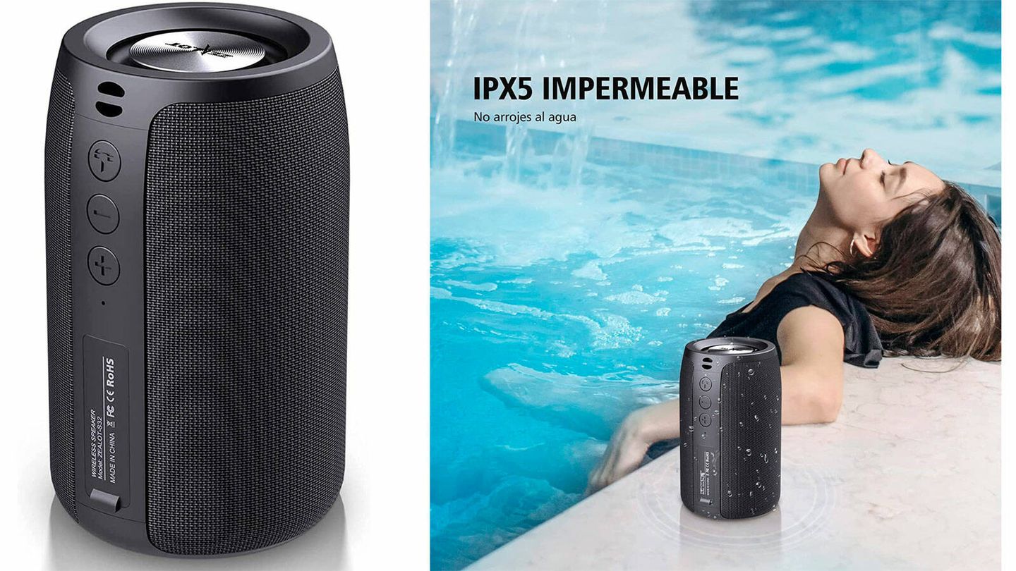 EDUPLINK Altavoces Bluetooth portátiles impermeables de tamaño pequeño con  volumen alto de hasta 12 horas para ducha, playa, piscina, amado por los