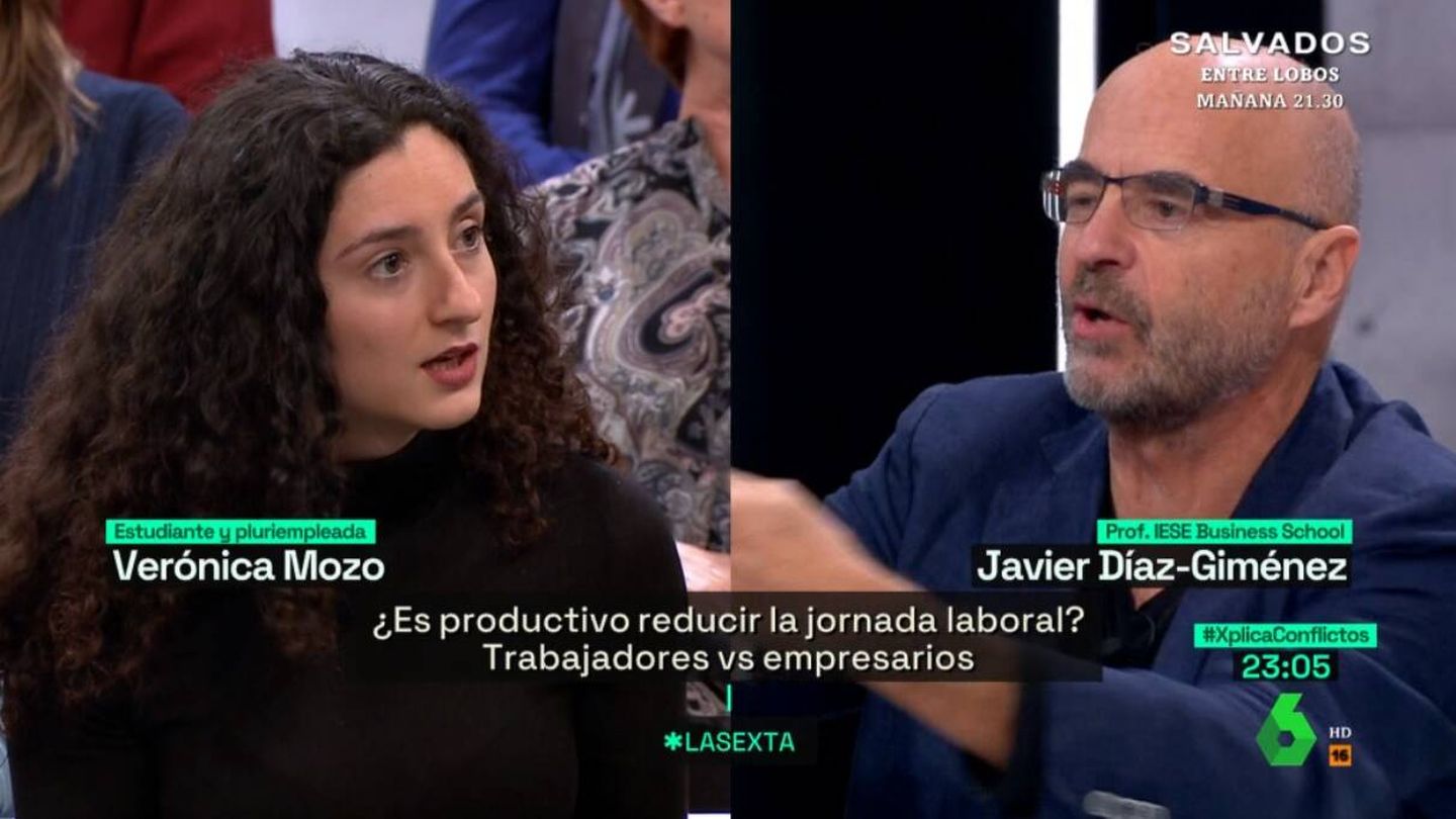 El economista Javier Díaz-Giménez y Verónica Mozo. (Atresmedia)