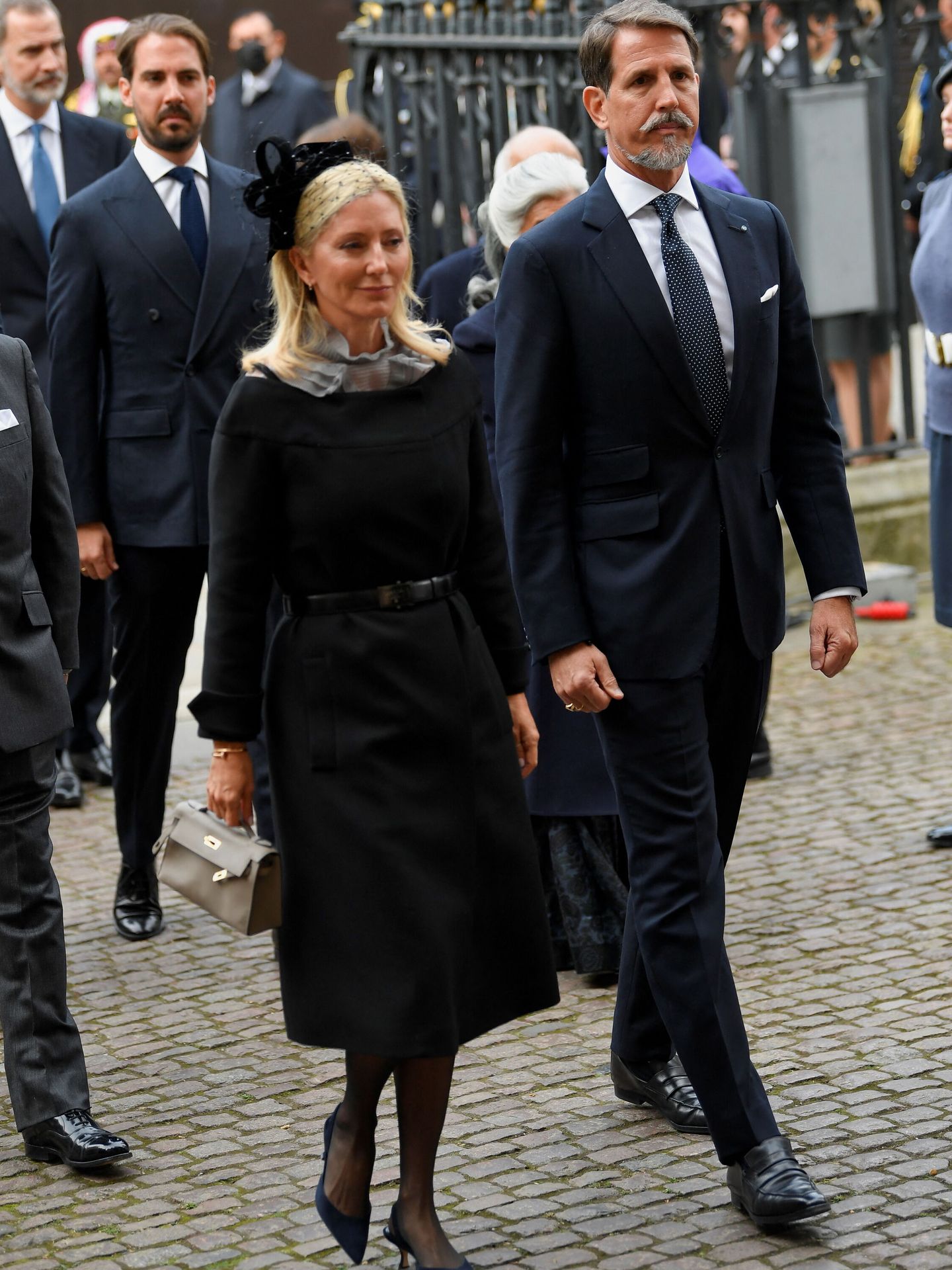 Pablo y Marie-Chantal en el funeral del duque de Edimburgo. (EFE)
