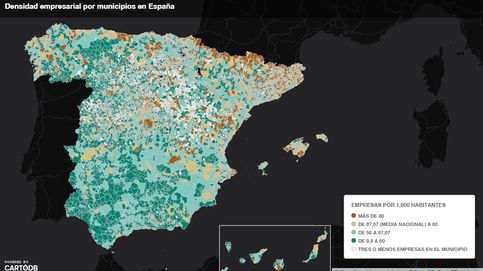 El mapa de la densidad empresarial: ¿Cuántas sociedades hay en tu localidad?