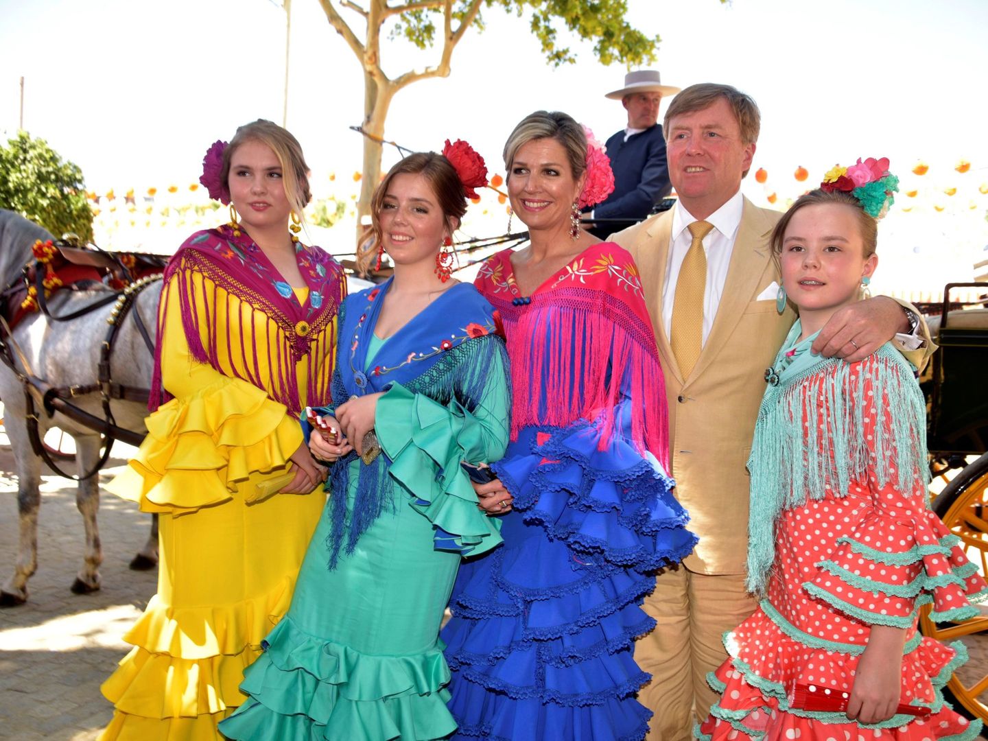 La familia real de Holanda, en Sevilla.  (EFE)