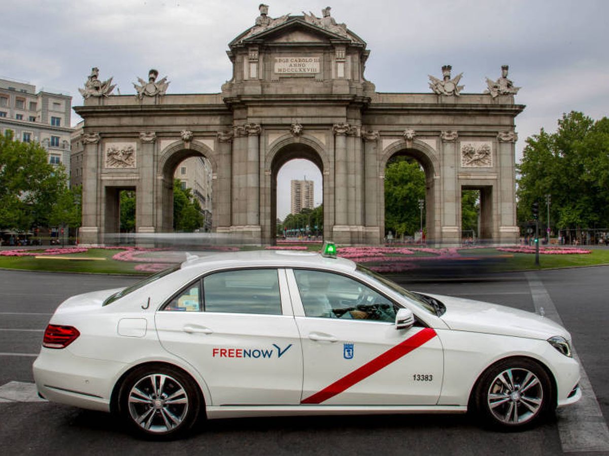 Foto: Un taxi que funciona con FreeNow (antes MyTaxi) en Madrid. (Foto: cedida)