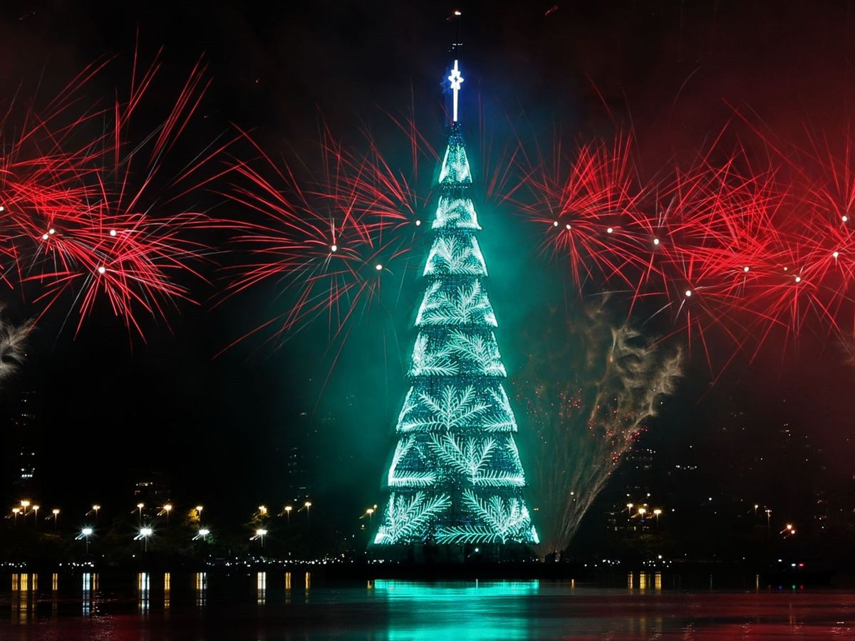 Foto: Inauguración del árbol de Navidad de Río de Janeiro (EFE)