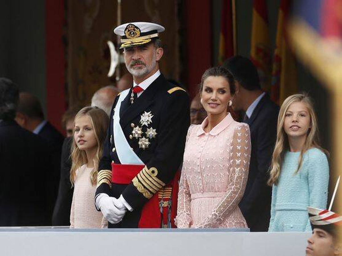 Foto: La familia real española durante el Día de la Hispanidad. (EFE)