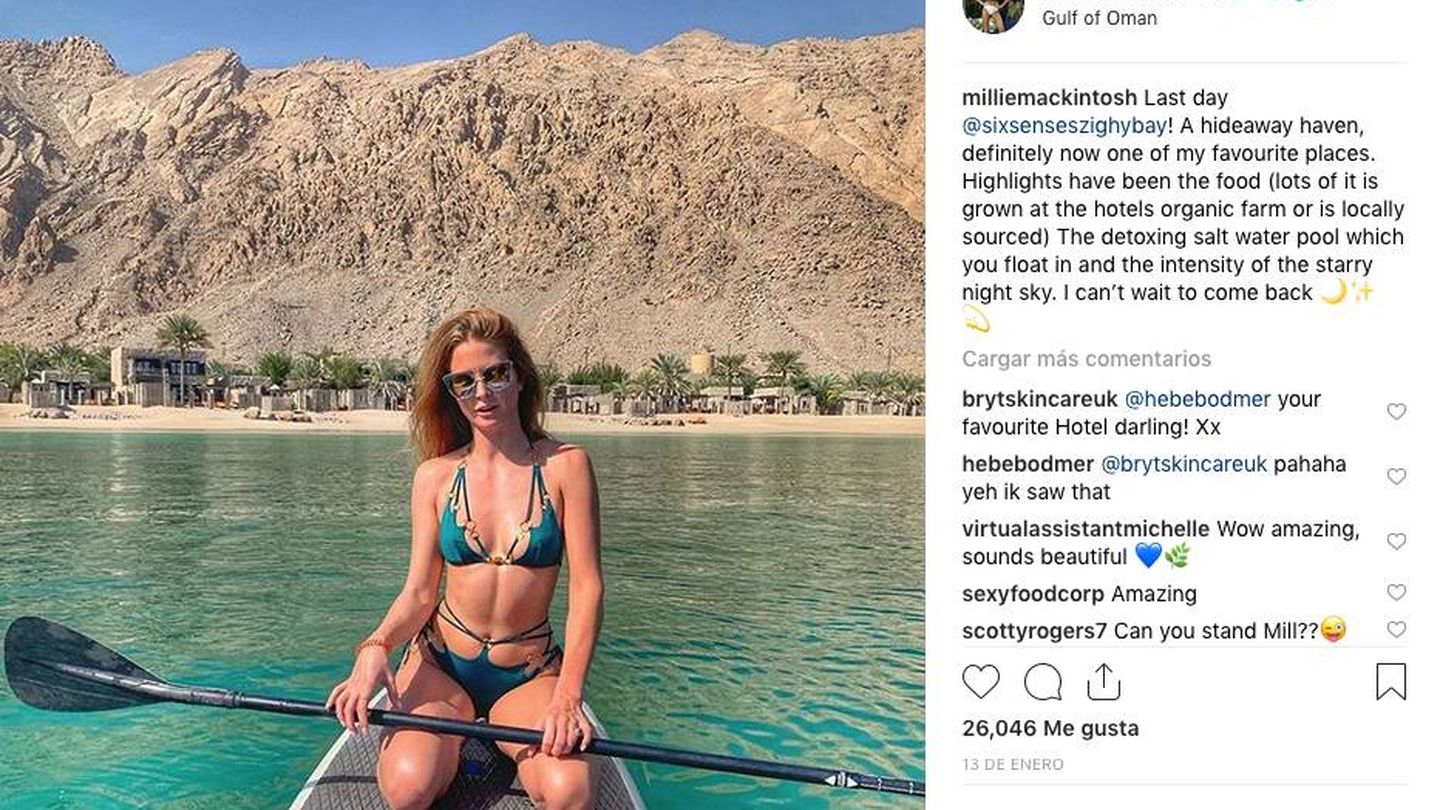 Millie Mackintosh y sus vacaciones en Omán. (Instagram)