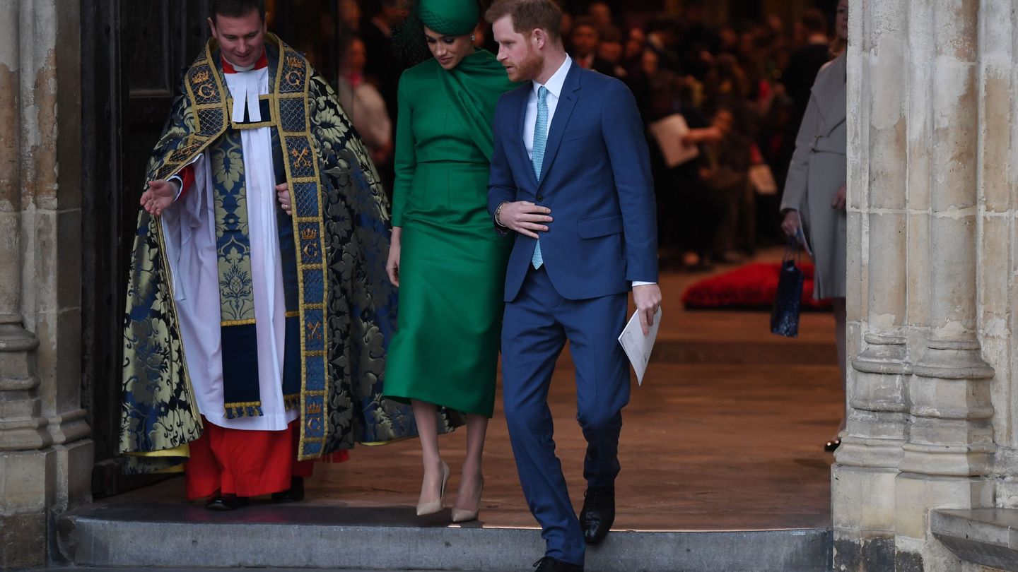 Los duques de Sussex, en su último compromiso oficial en Londres. (Reuters)