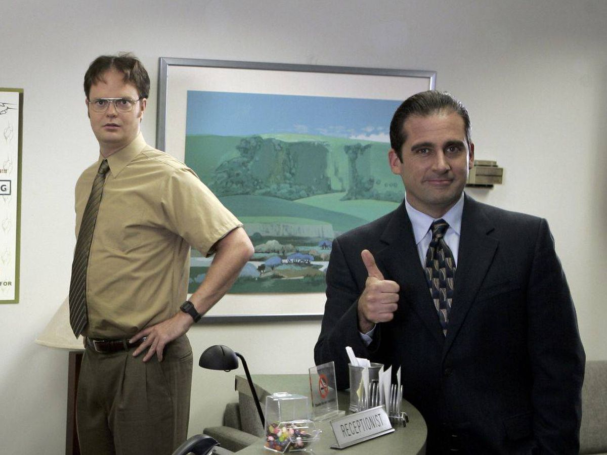 Foto: Los actores Steve Carrell y Rainn Wilson en la serie 'The Office'