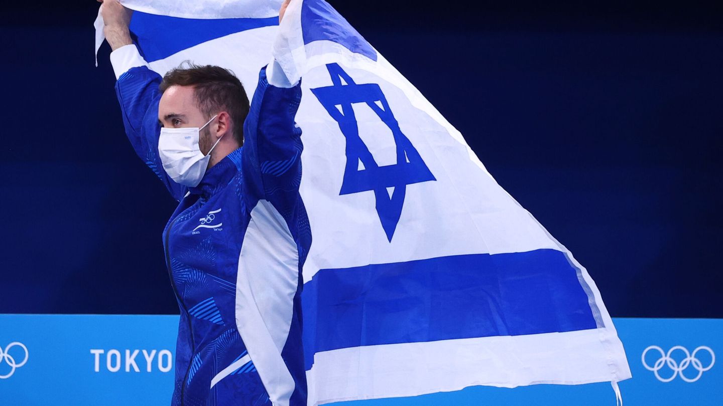 Bandera de Israel durante los juegos de Tokio (Reuters)