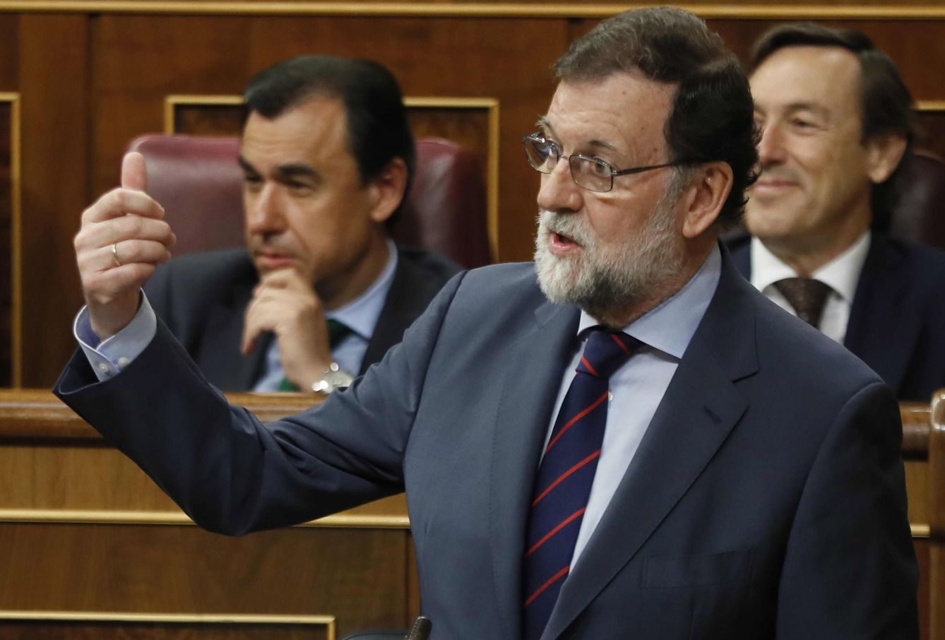 Mariano Rajoy, durante una sesión de control al Gobierno en el Congreso. (EFE)  