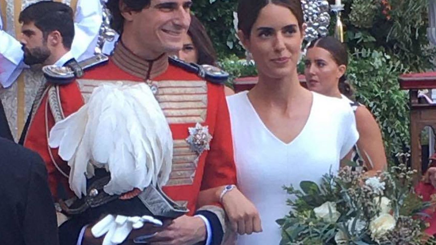 Sofía Palazuelo junto a su ya marido, el duque de Huéscar. 