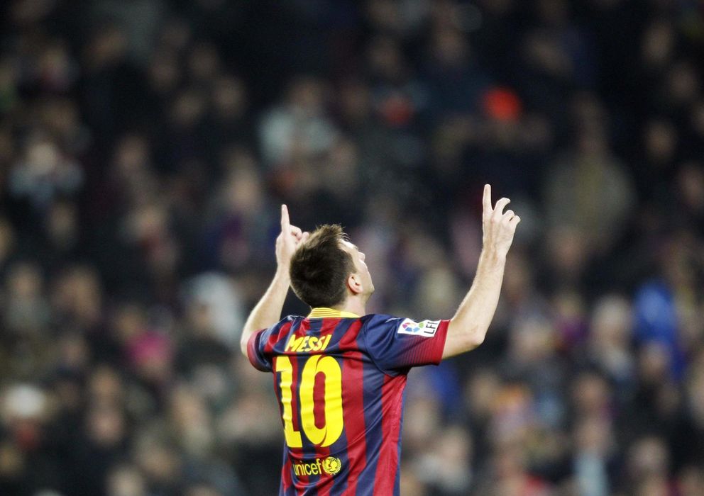 Foto: Messi celebra uno de los goles marcados al Getafe (Reuters)