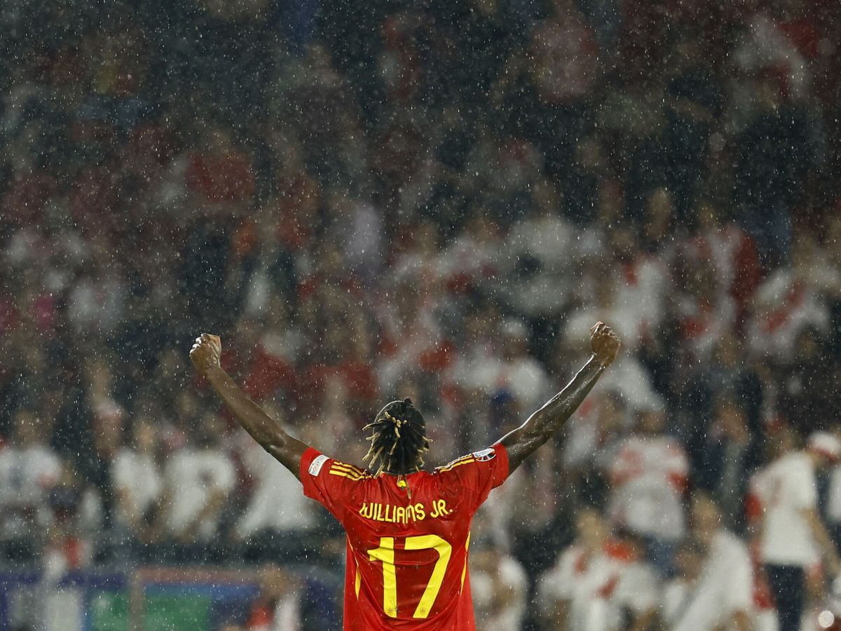Foto: Nico Williams celebra su gol ante Georgia. (Reuters/Wolfgang Rattay)