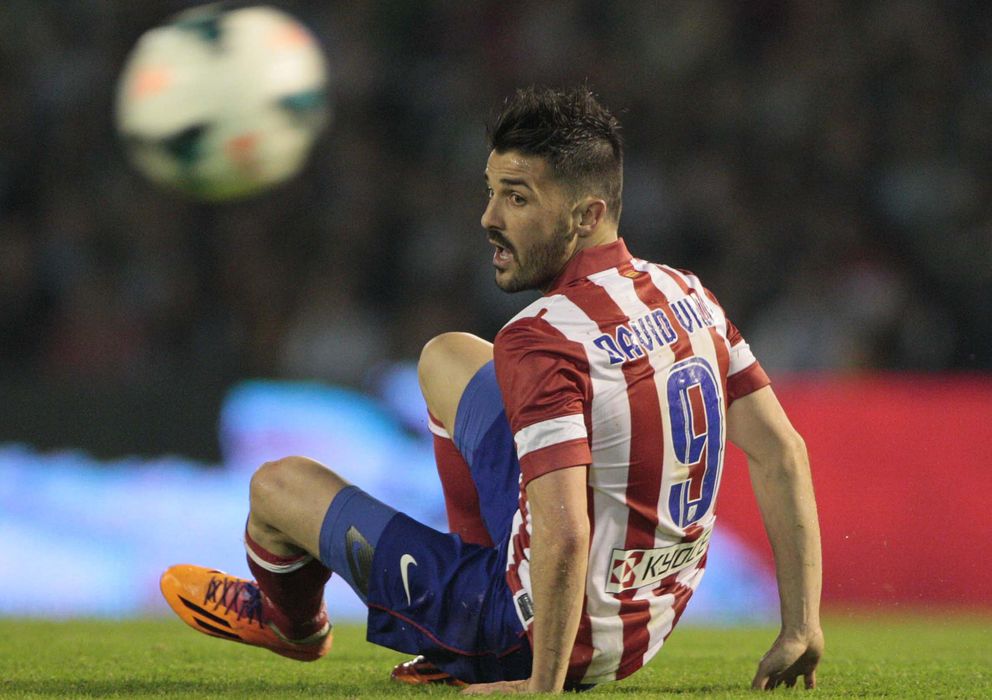 Foto: David Villa, en un partido con el Atlético de Madrid
