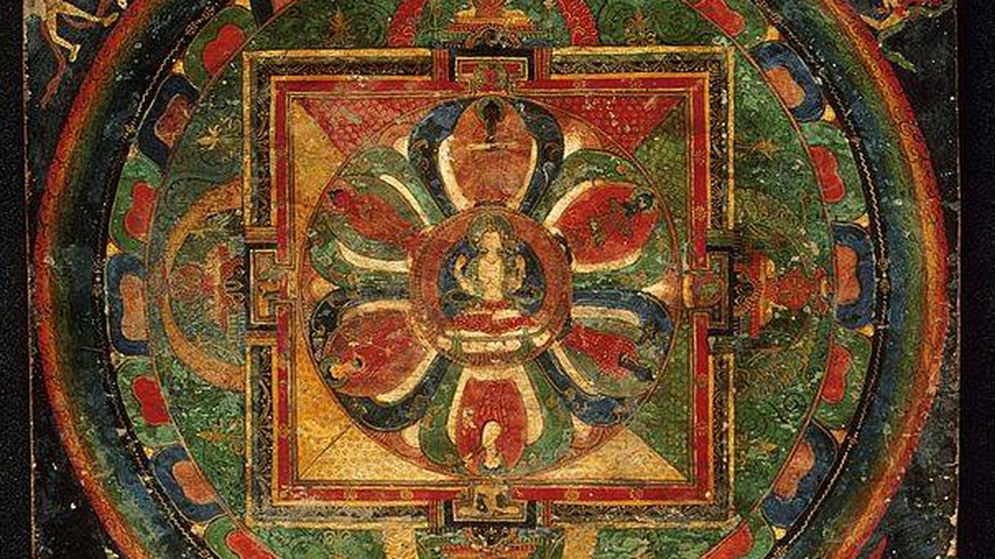 Este mandala tibetano tiene una antigüedad de entre tres y cuatro siglos