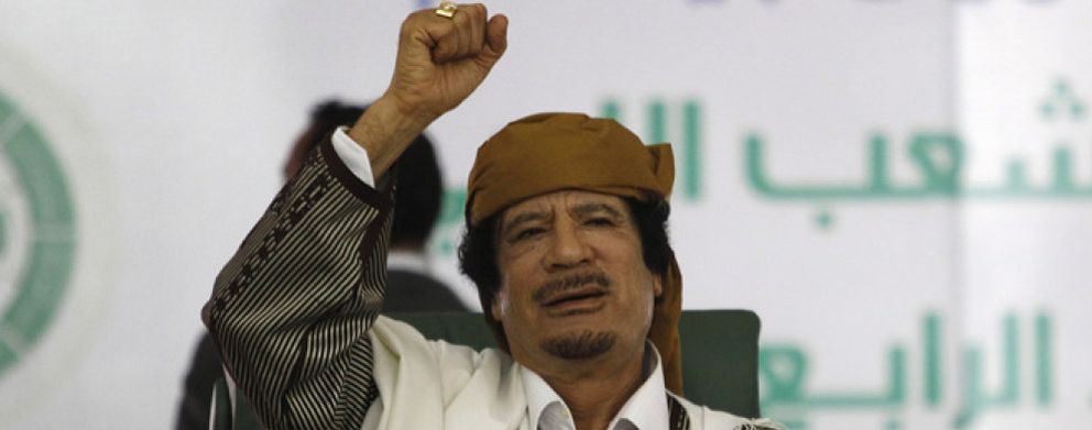 Foto: Gadafi dice que combate contra el terrorismo islámico en Libia