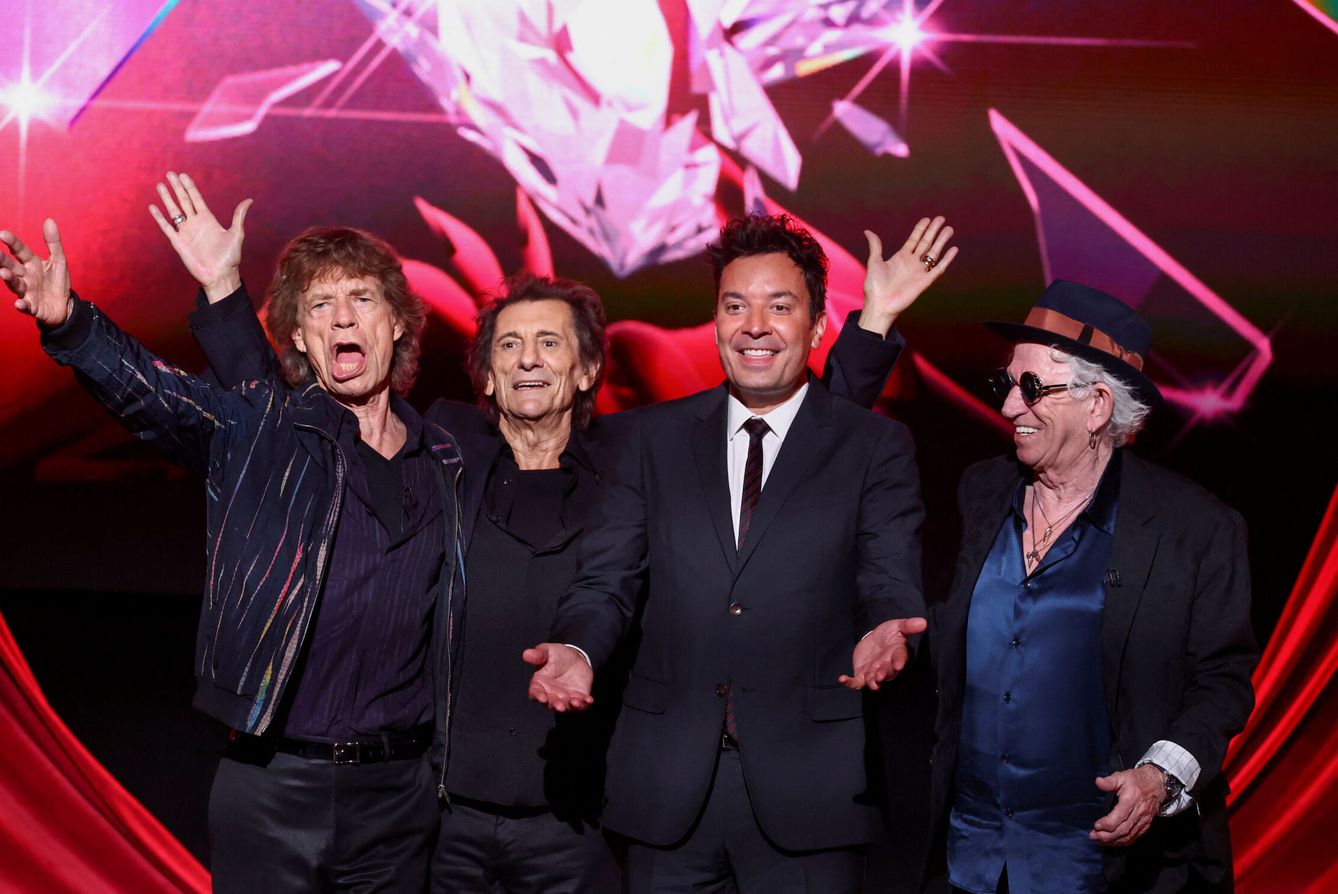Los Rolling Stones con Jimmy Fallon. (Reuters)