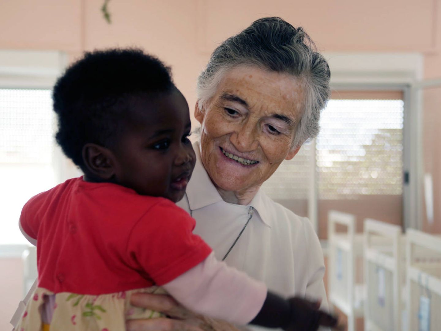 Justina de Miguel, misionera franciscana, en la Pouponniére, Dakar, en 2014. (Proyecto Memoria Casa África)