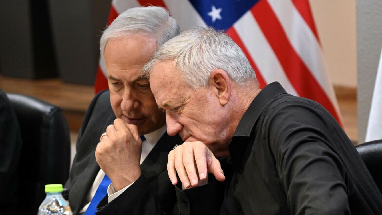 Foto: El primer ministro de Israel, Benjamin Netanyahu, con el miembro del gabinete Benny Gantz. (Archivo)