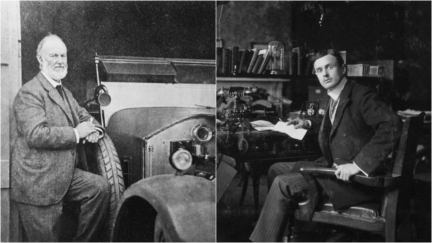 Henry Royce, a la izquierda, y Charles Rolls, a la derecha, fundadores de Rolls-Royce.