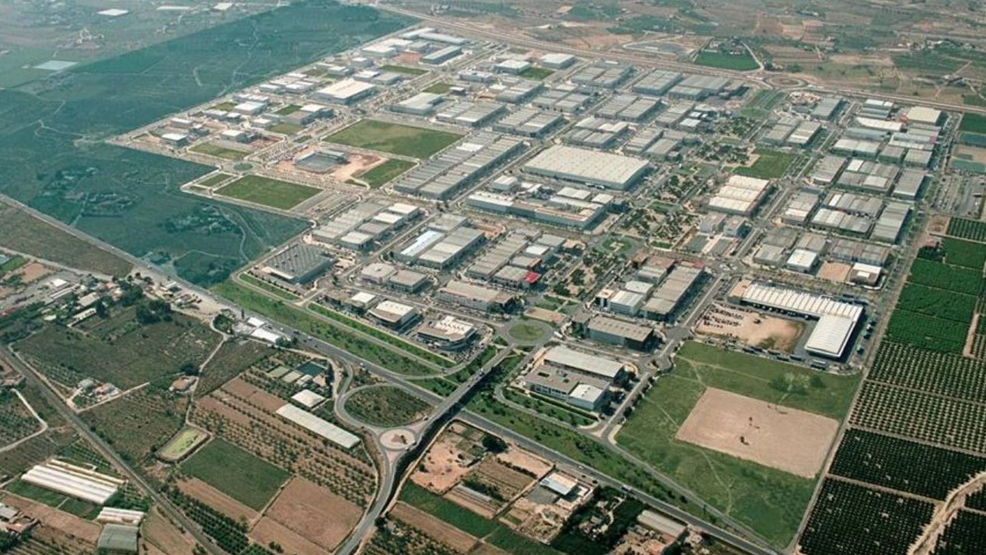 Vista aérea el parque de proveedores de Ford en el Polígono Industrial Rey Juan Carlos I en Almussafes.