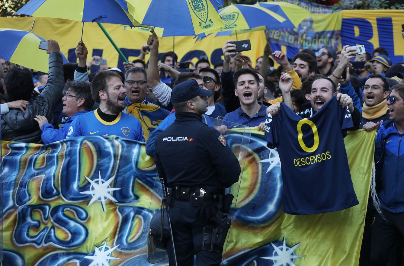 La afición de Boca en Madrid. (EFE) 