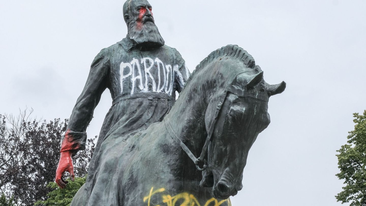 Una estatua del rey Leopoldo II en Bruselas. (EFE) 